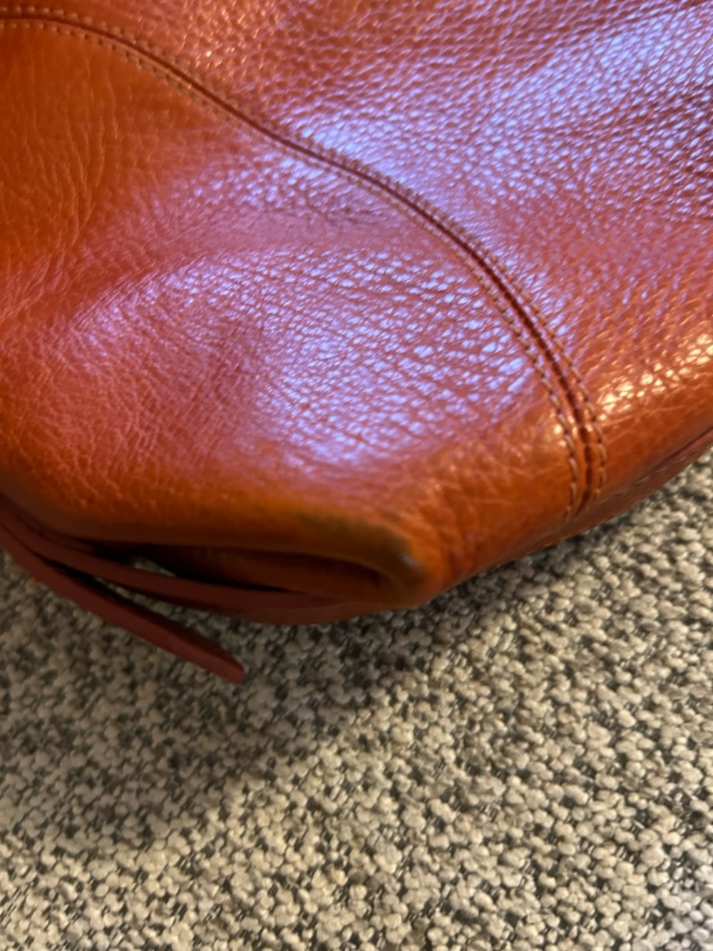 Brahmin Pebbled Leather Crossbody in Burnt Orange with Gold Hardware - Picture 10 of 15